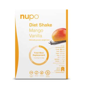 Nupo Mango Vanilla innehåller 12 portioner vilket ger 384 g.