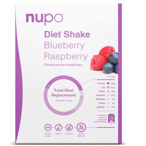Nupo Blueberry Raspberry innehåller 12 portioner vilket ger 384 g