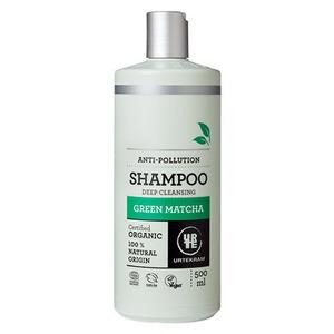 Urtekrams Green Matcha Shampoo vårdar och skyddar ditt hår med hyaluronsyra, grön matcha och mikroalgextrakt - 500 ml Med24.se