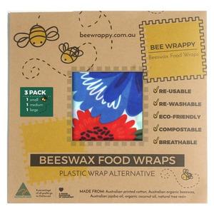 Bee Wrappy Beeswax wraps för förpackning till mat på ett hållbart sätt - ett måste i köket! 3-pack