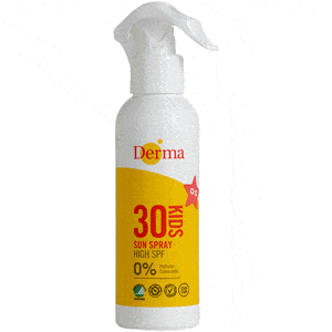 Derma Kids Sun Spray SPF30 är en mild och allergivänlig solkräm i praktisk spray för extra lätt dosering Med24.se