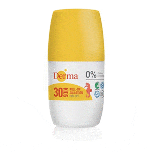 Derma Kids Sollotion Roll-on SPF30 är en allergivänlig, mycket vattenfast sollotion med hög solskyddsfaktor Med24.se