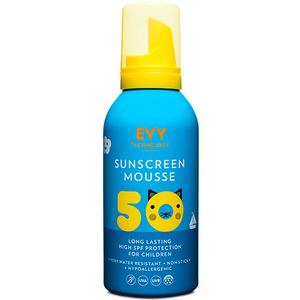EVY Technology SPF 50 Kids är en mild och skyddande mousse för de mest känsliga och kan användas från 6 månader Med24.se