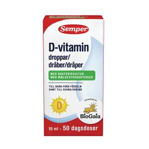 Semper BioGaia D-droppar - 10 ml, dagligt tillskott av vitamin D med de unika mjölksyrabakterierna, Lactobacillus reuteri Protectis®