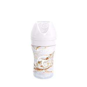 Twistshake Nappflaska i rostfritt stål och fint marmormönster - Smart, ergonomisk flaska med unikt anti-koliksystem