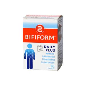 Bifiform Daily Plus ger ett högt dagligt tillskott av mjölksyrabakterier från 4 utvalda stammar Med24.se