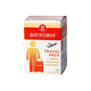 Bifiform Travel Pack ger dig 5 utvalda mjölksyra-bakteriestammar i resevänlig förpackning Med24.se