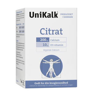 UniKalk Citrate innehåller D-vitamin och organiskt bundet kalcium - för din benstommes hälsa Med24.se