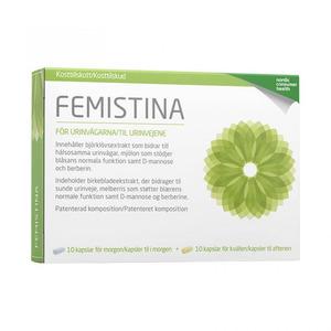 Femistina innehåller björkblads extrakt och mullbärris samt D-mannos och berberinsulfat för problem med urinvägarna Med24.se