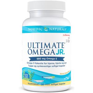 Nordic Naturals Ultimate Omega Junior är en mycket koncentrerad omega-3 fiskolja i tuggbara kapslar med en underbar jordgubbssmak Med24.se