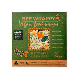 Vegan Bee Wrappy för att packa in mat - för dig som tänker miljö och ekologi 4-pack Med24.se