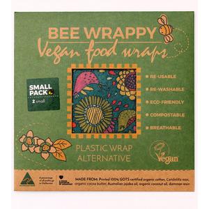 Vegan Bee Wrappy för att packa in mat - för dig som tänker miljö och ekologi - 2-pack small Med24.se