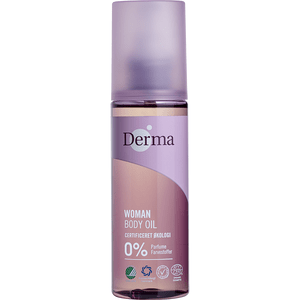Derma Eco Woman Body Oil gör huden mjuk, skön och smidig - både ekologisk och allergivänlig Med24.se