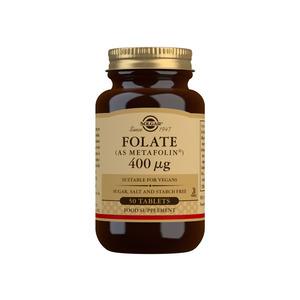 Solgar Folate (Metafolin) 400 μg ökar produktionen av röda blodkroppar och spelar en roll i celldelningsprocessen Med24.se