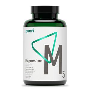 Puori M3-magnesium av högsta kvalitet - minskar trötthet och hjälper till att upprätthålla normal syrabasomsättning Med24.se
