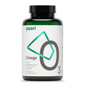 Puori O3 Omega-3 innehåller 2000 mg omega-3-fettsyror per daglig dos och tillsätts naturlig citronolja för bättre smak Med24.se