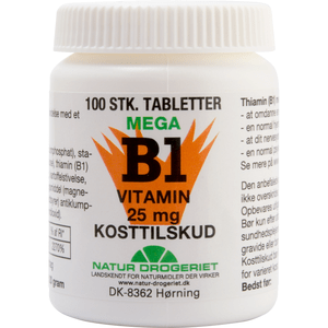 Natur Drogeriet Mega Vitamin B1 25 mg - 100 tabletter
