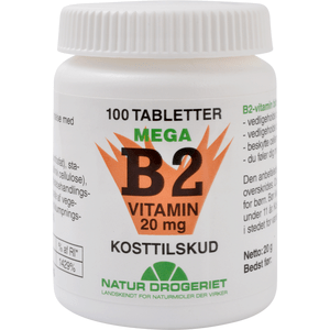 Mega Vitamin B2 20 mg - 100 tabletter