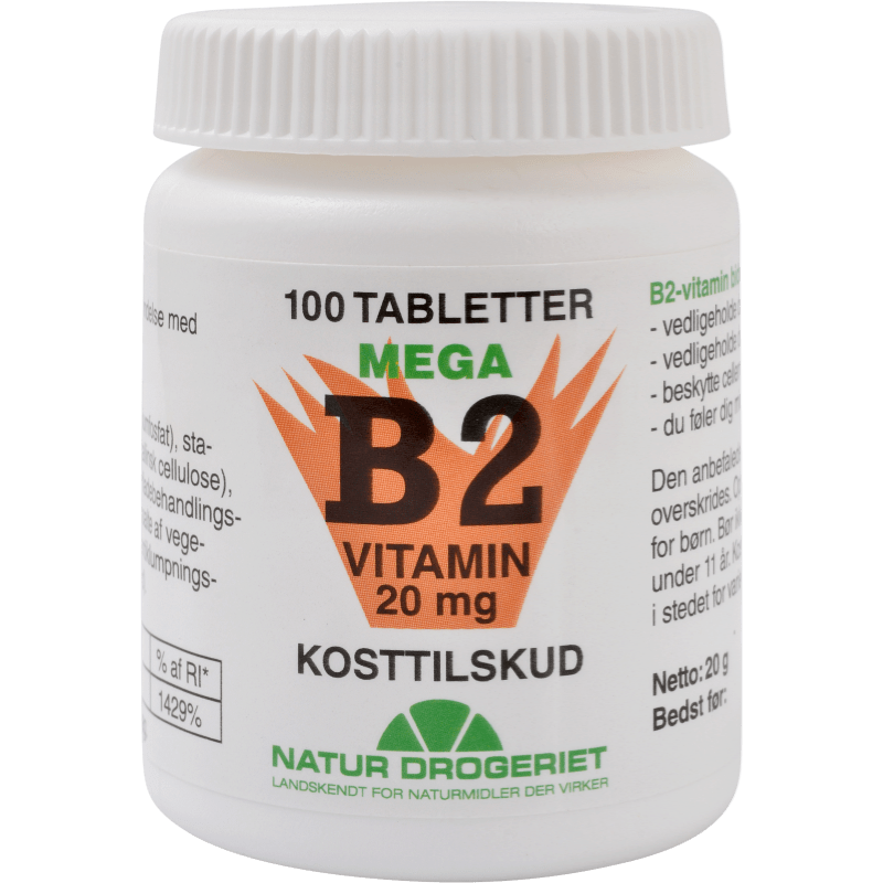 Natur Drogeriet Mega Vitamin B2 20 mg 100 tabletter