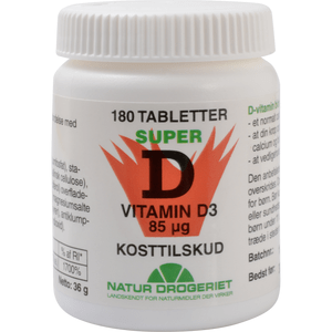 Natur Drogeriet Vitamin D3 85 mcg Super D - 180 tabletter