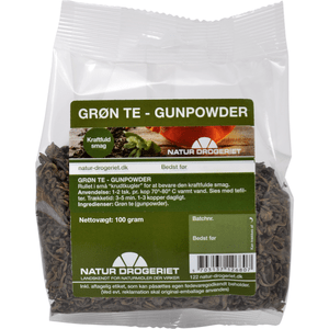 Ekologiskt Grøn Gunpowder Te med koffein från Natur Drogeriet - gott och uppiggande! Med24.se