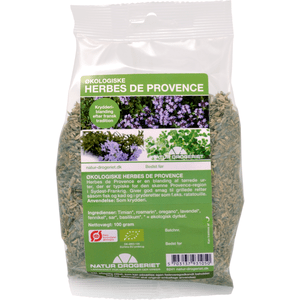 Ekologiska Herbes de Provence - 100 g, en blandning av torkade örter som är typiska för den vackra Provence-regionen i sydöstra Frankrike