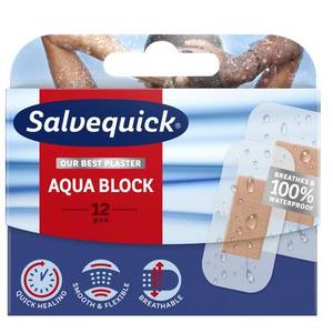 Salvequick Aqua Block Plåster - 12 st, vattenresistent plåster som gör att huden kan andas