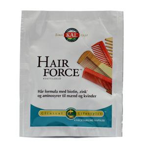 KAL Hair Force innehåller biotin, zink och aminosyror som upprätthåller normalt hår - gratis varuprov Med24.se