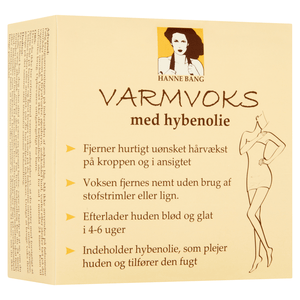 Hanne Bang Varmvax är speciellt lämplig för hårborttagning i känsliga områden såsom armhålor och bikinilinje.