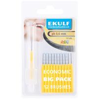 Ekulf pH mellanrumsborste - 12 st - 0,6 mm - Gul