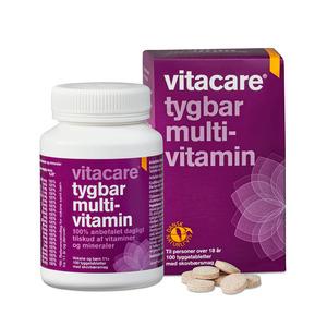 VitaCare Chewable Multivitamin är en tuggbar multivitamin med fin smak av skogsbär - för vuxna och barn från 11 år