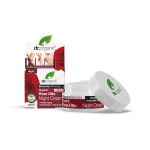 Dr. Organic Rose Otto Night Cream är en närande nattkräm med fuktgivande, anti-aging egenskaper