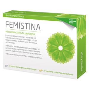 Femistina innehåller björkblads extrakt och mullbärris samt D-mannos och berberinsulfat för problem med urinvägarna Med24.se