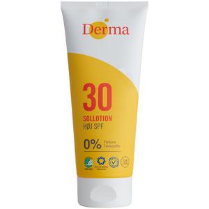 Derma Sollotion SPF30 är ett vattenfast solskydd med hög skyddsfaktor Med24.se