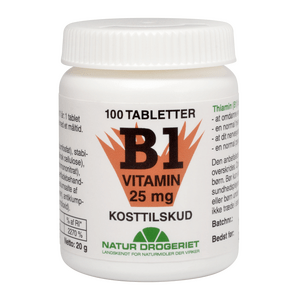 Natur Drogeriet Mega Vitamin B1 25 mg - 100 tabletter