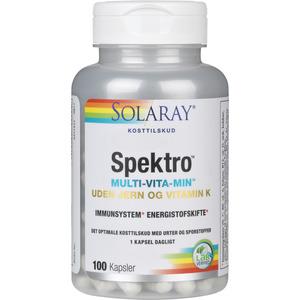 Solaray Spektro Multi-Vita-Min utan Järn och Vitamin K - 100 kap