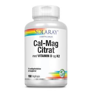 Solaray Cal-Mag Citrate med vitamin D3 och K2 i vegetabiliska HPMC-kapslar - 150 kapslar Med24.se