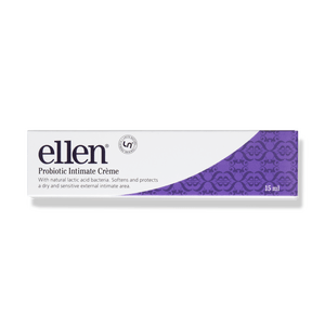 Ellen Probiotic Intimkräm lugnar huden och upprätthåller en naturlig mikrobakteriell flora i intimområdet