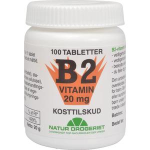 Mega Vitamin B2 20 mg - 100 tabletter