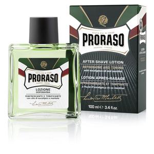 Proraso Aftershave Splash är en uppfriskande aftershave med alkohol, som stänger porerna efter rakning. Innehåller mentol och trollhassel.
