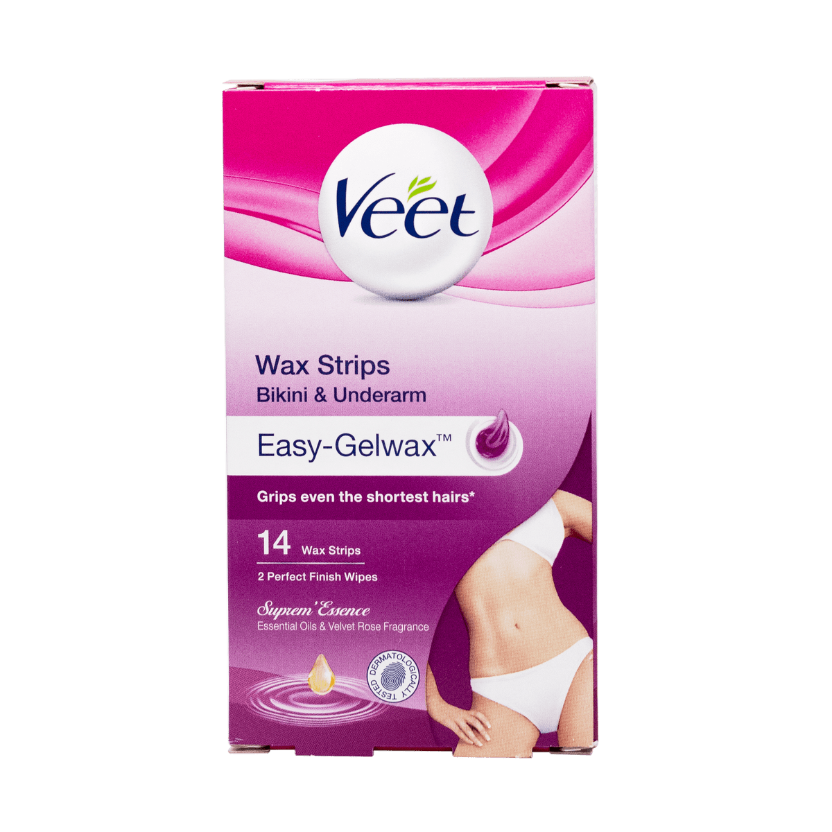 Veet Supreme Essence Wax Strips Bikini/armhåla 14 st hos Med24.se