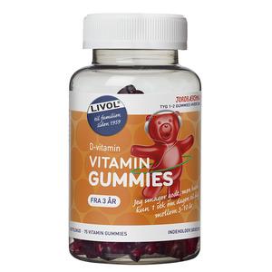 Livol Vitamin Gummies med D-vitamin, bidrar bland annat till immunsystemets normala funktion Med24.se