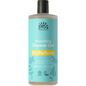 Urtekram Perfume Shower Gel är en vårdande, parfymfri kroppstvål baserad på förtvålad, skonsam kokosolja Med24.se