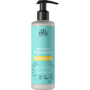 Urtekram No Parfym Body Lotion innehåller intensivt fuktgivande ingredienser som lämnar din hud välvårdad och silkeslen Med24.se