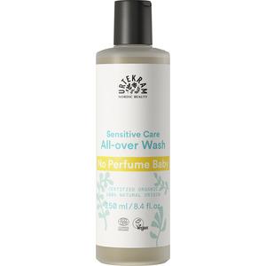 Urtekram No Parfume Baby All-Over Wash är en mild, parfymfri, kombinerad hår- och kroppstvål för de yngsta Med24.se