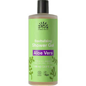 Urtekram Aloe Vera Shower Gel består av en kombination av vårdande aloe vera och eteriska oljor som ger en fin, frisk doft av mynta och apelsin Med24.se