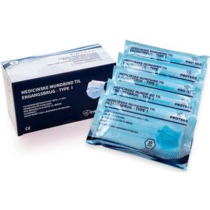 T&K medicinskt munskydd typ I, förpackningen innehåller 10 stycken Med24.se