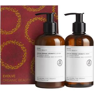 Presentask från Evolve med läckra, kroppsvårdsprodukter - African Orange Aromatic Infusions Med24.se