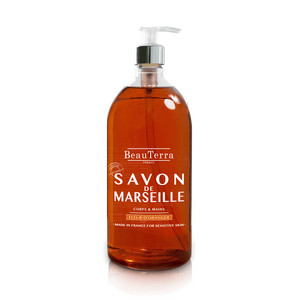 Marseille Liquid Soap från BeauTerra - traditionell tvål med uppfriskande apelsinblom Med24.se