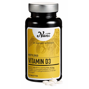 Nani Vitamin D3 50 µg - 90 tabl, stödjer immunsystemets normala funktion samt underhåll av tänder och benstomme
